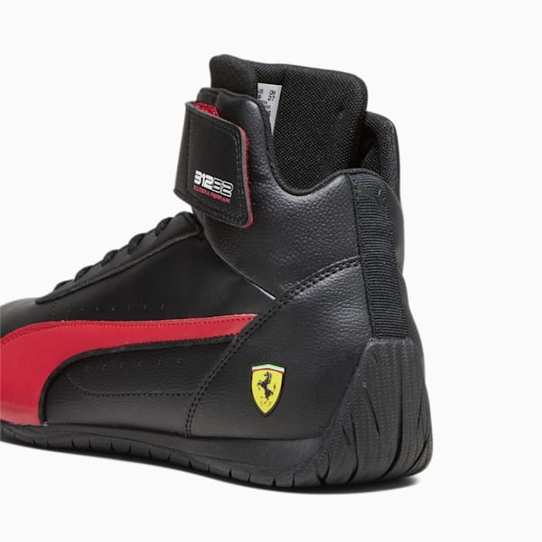 Scuderia Ferrari Neo Cat Mid Top Motorsport Unisex Shoes, PUMA Black-Rosso Corsa, extralarge-IND