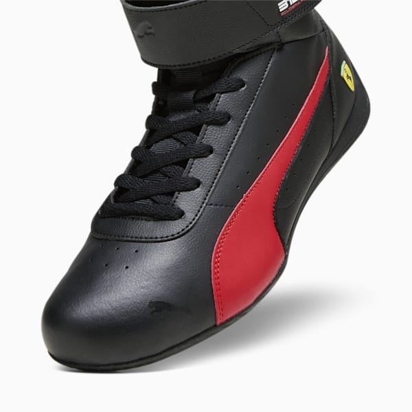 Scuderia Ferrari Neo Cat Mid Top Motorsport Unisex Shoes, PUMA Black-Rosso Corsa, extralarge-IND