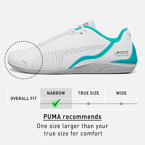Mercedes AMG Petronas F1 Drift Cat Decima Sneakers, PUMA White-Spectra Green, extralarge-IND