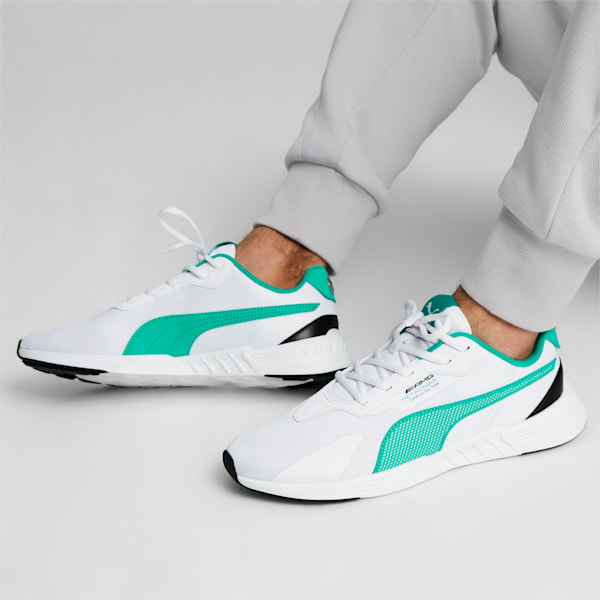 Mercedes AMG Petronas F1 Tiburion Sneakers, PUMA White-Spectra Green-PUMA Black, extralarge-IND