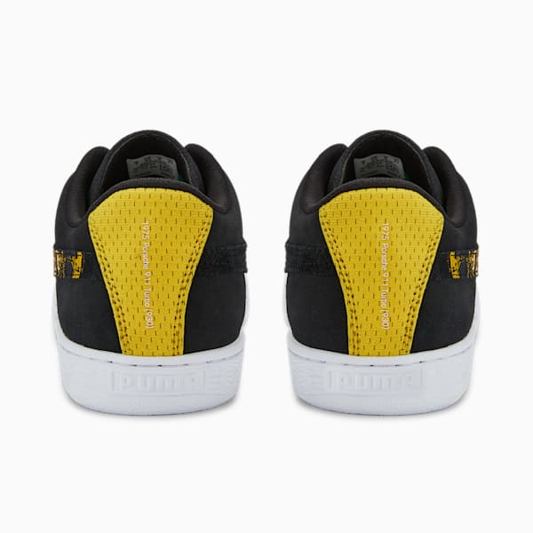 Porsche Legacy Suede Motorsport Shoes, Puma Black-Lemon Chrome-Puma White, extralarge