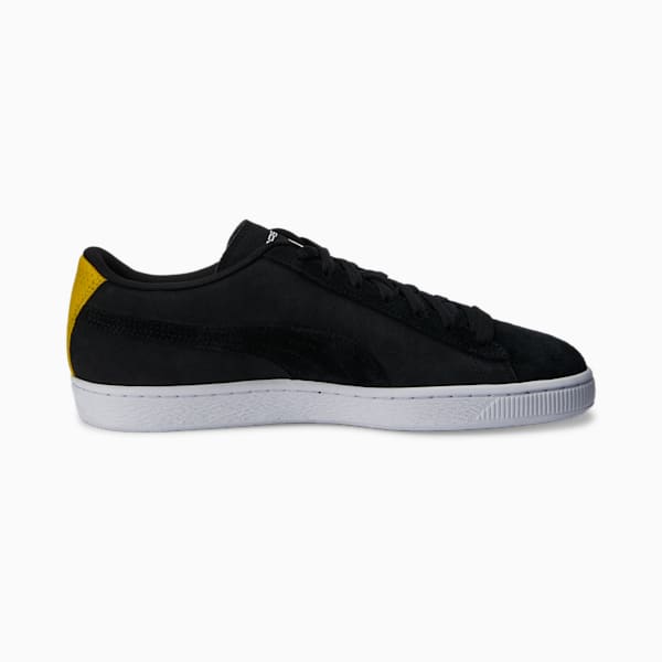 Porsche Legacy Suede Motorsport Shoes, Puma Black-Lemon Chrome-Puma White, extralarge