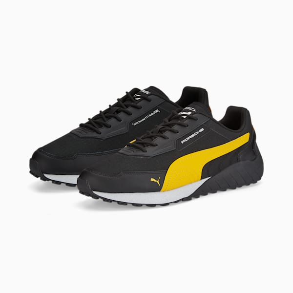 Porsche Legacy Turbo SpeedFusion Motorsport Shoes, Puma Black-Lemon Chrome-Puma White, extralarge-IND