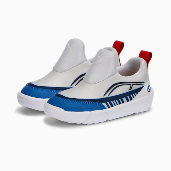 BMW M Motorsport Bao Kart Toddlers' Motorsport Shoes, Puma White-Puma Black-Estate Blue, extralarge