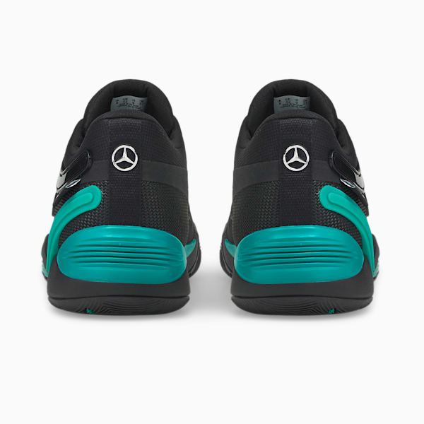 Mercedes AMG Petronas F1 TRC Blaze Court Unisex Sneakers, Puma Black-Spectra Green, extralarge-IND