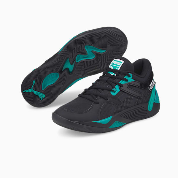 Mercedes AMG Petronas F1 TRC Blaze Court Unisex Sneakers, Puma Black-Spectra Green, extralarge-IND