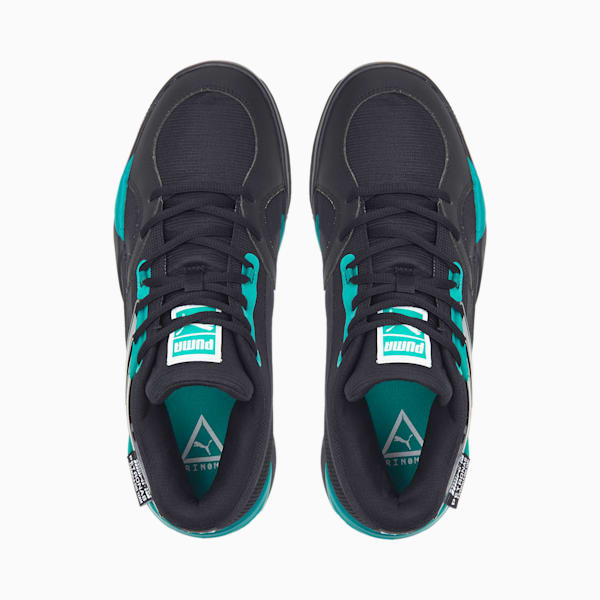 Mercedes AMG Petronas F1 TRC Blaze Court Unisex Sneakers, Puma Black-Spectra Green, extralarge-IND