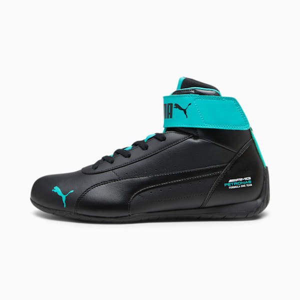 Mercedes AMG Petronas  Neo Cat Mid Men's Sneakers, PUMA Black-PUMA Black-Spectra Green, extralarge-IND