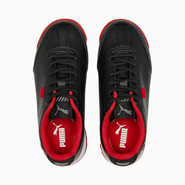 Scuderia Ferrari Roma Via Perforated Little Kids' Motorsports Shoes, Puma Black-Puma White, extralarge