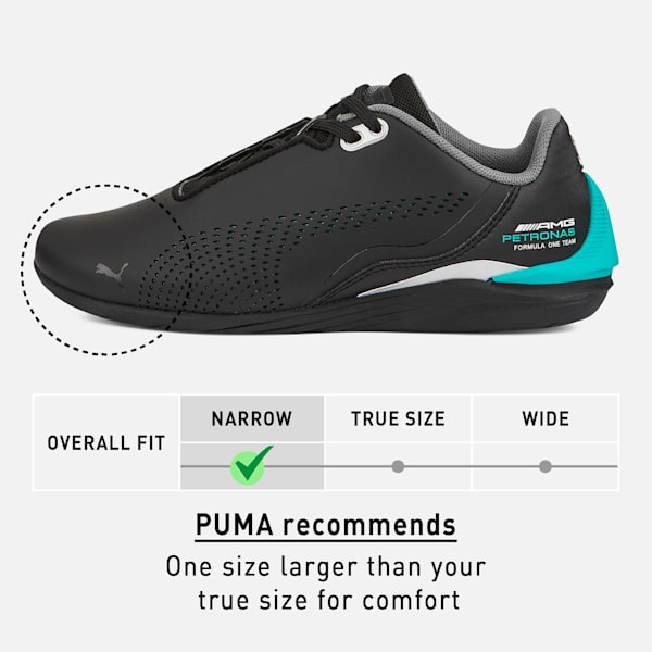 Mercedes AMG Petronas Formula 1 Drift Cat Decima Youth Sneakers, Puma Black-Spectra Green, extralarge-IND