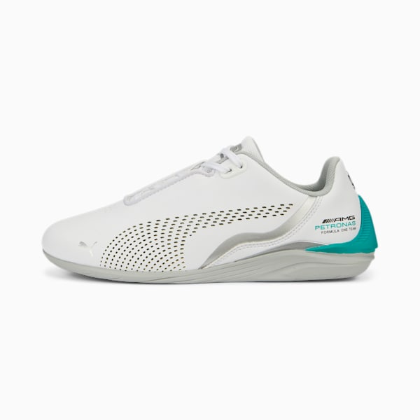 Mercedes AMG Petronas Formula 1 Drift Cat Decima Youth Sneakers, PUMA White-Spectra Green-Mercedes Team Silver, extralarge-IND