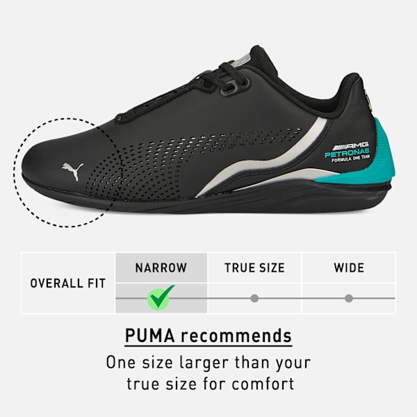 Mercedes AMG Petronas Formula 1 Drift Cat Decima Youth Sneakers, PUMA Black-PUMA White-Spectra Green, extralarge-IND