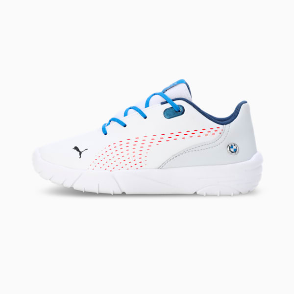 BMW M Motorsport Drift Cat Dec. Kid's Sneakers, PUMA White-Silver Mist-Pop Red, extralarge-IND