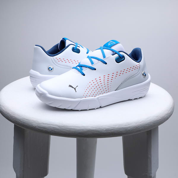 BMW M Motorsport Drift Cat Dec. Kid's Sneakers, PUMA White-Silver Mist-Pop Red, extralarge-IND