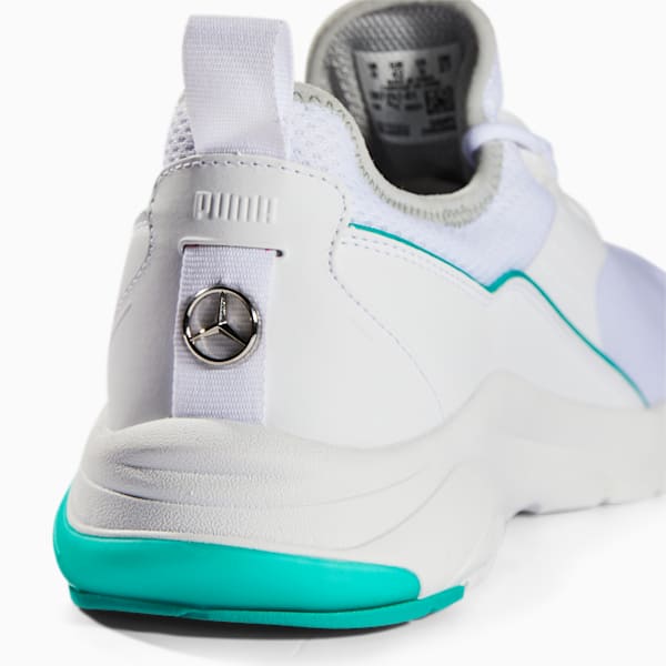 Mercedes AMG Petronas F1 Electron E Pro Sneakers, Puma White-Puma White-Spectra Green, extralarge-IND