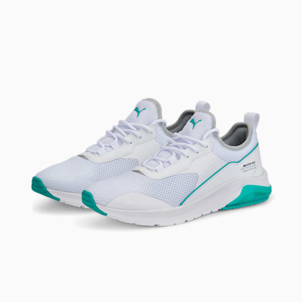 Mercedes AMG Petronas F1 Electron E Pro Unisex Sneakers, Puma White-Puma White-Spectra Green, extralarge-IND