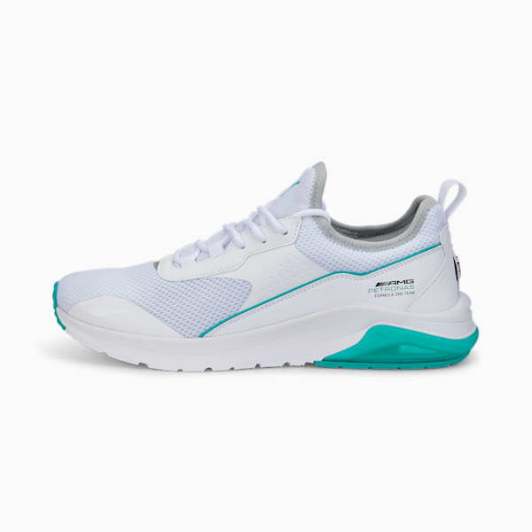 Mercedes AMG Petronas F1 Electron E Pro Unisex Sneakers, Puma White-Puma White-Spectra Green, extralarge-IND