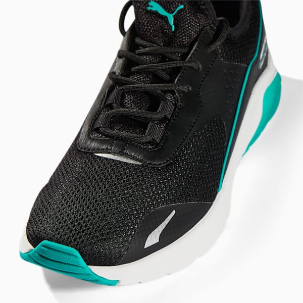 Mercedes AMG Petronas F1 Electron E Pro Sneakers, Puma Black-Puma Black-Spectra Green, extralarge-IND