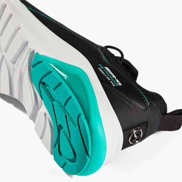 Mercedes AMG Petronas F1 Electron E Pro Sneakers, Puma Black-Puma Black-Spectra Green, extralarge-IND