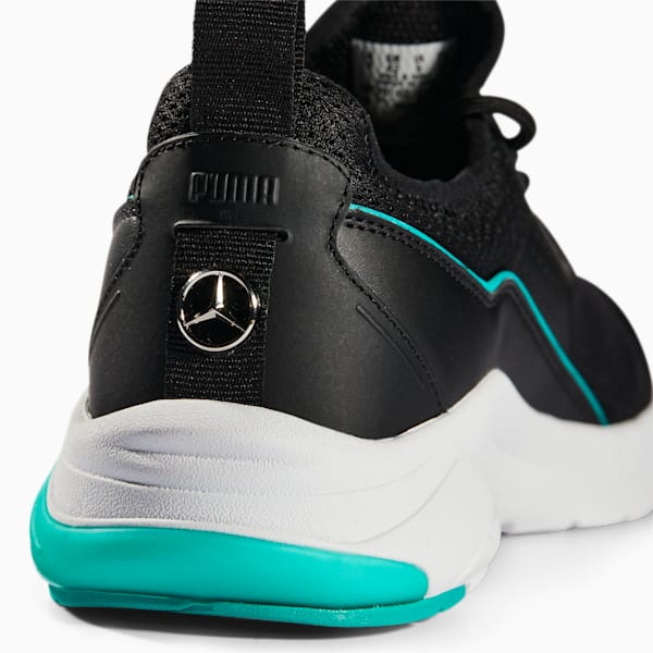 Mercedes AMG Petronas F1 Electron E Pro Sneakers, Puma Black-Puma Black-Spectra Green, extralarge-IND