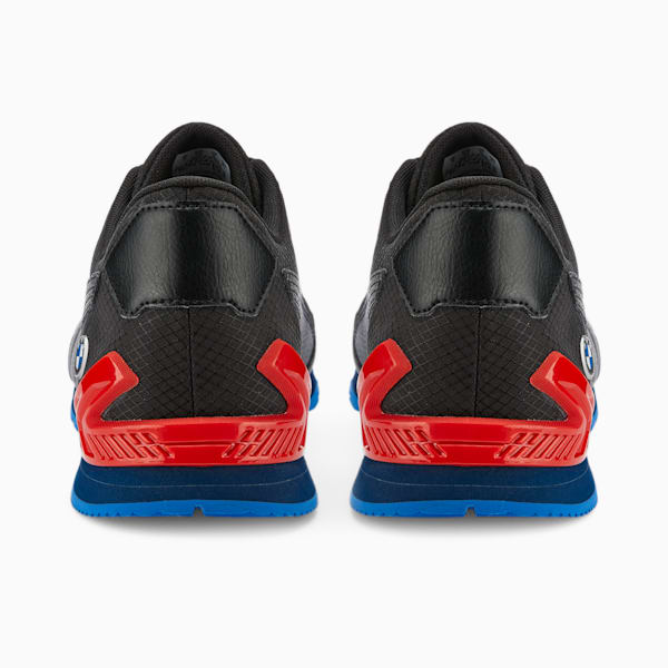 BMW M Motorsport Track Racer Motorsport Shoes, Puma Black-Fiery Red-Strong Blue, extralarge-IND