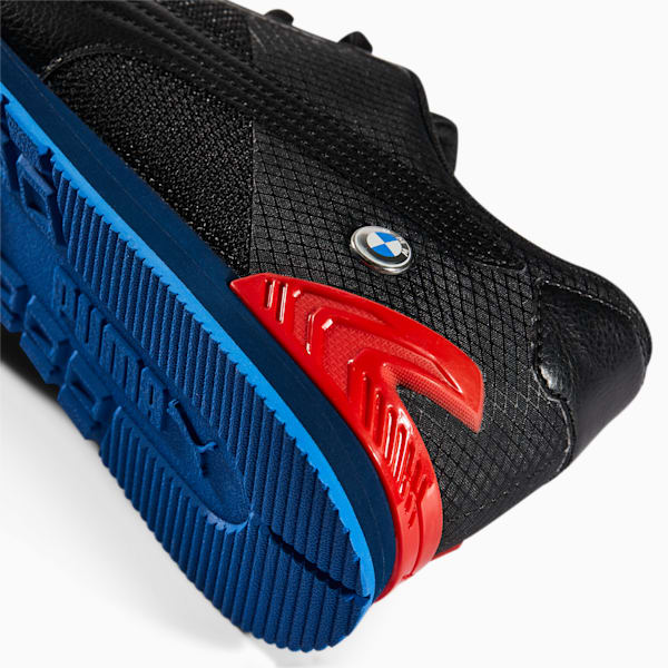 BMW M Motorsport Track Racer Motorsport Shoes, Puma Black-Fiery Red-Strong Blue, extralarge-IND