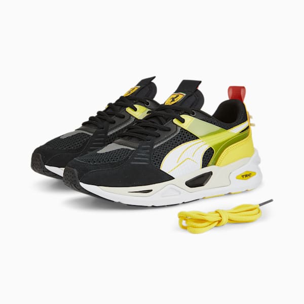 Scuderia Ferrari TRC Blaze Motorsport Shoes, Puma Black-Puma White-Blazing Yellow, extralarge-IND