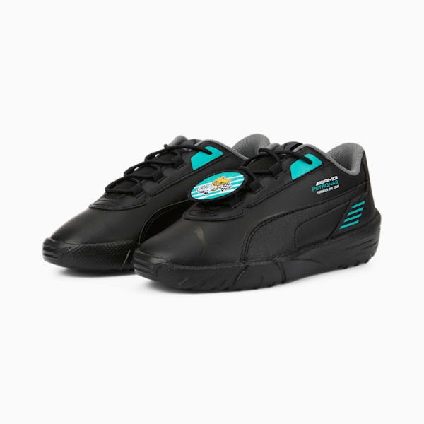 Mercedes-AMG Petronas Motorsport R-Cat Machina Little Kids' Motorsport Shoes, Puma Black-Spectra Green, extralarge