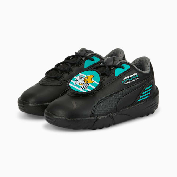 Mercedes-AMG Petronas Motorsport R-Cat Machina Toddlers' Motorsport Shoes, Puma Black-Spectra Green, extralarge