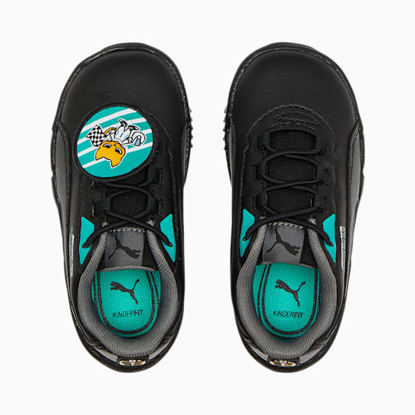 Mercedes-AMG Petronas Motorsport R-Cat Machina Toddlers' Motorsport Shoes, Puma Black-Spectra Green, extralarge