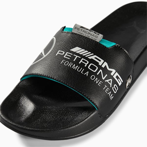 Mercedes AMG Petronas F1 Leadcat 2.0 Logo Slides, Puma Black-Puma Black, extralarge-IND