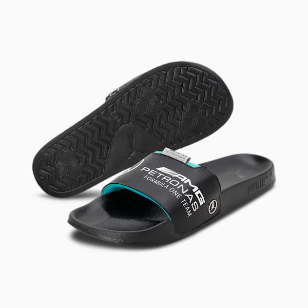 Mercedes AMG Petronas F1 Leadcat 2.0 Logo Slides, Puma Black-Puma Black, extralarge-IND