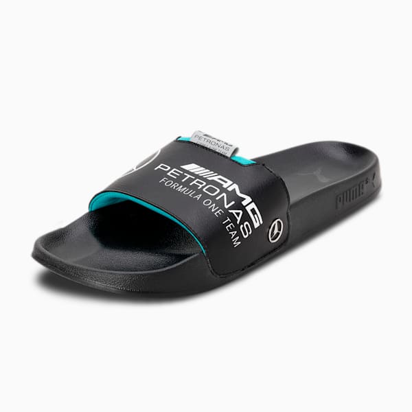 Mercedes AMG Petronas F1 Leadcat 2.0 Logo Slides, Puma Black-Puma Black, extralarge-IND