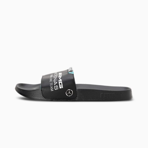 Mercedes AMG Petronas F1 Leadcat 2.0 Logo Slides, Puma Black-Puma Black, extralarge-IND