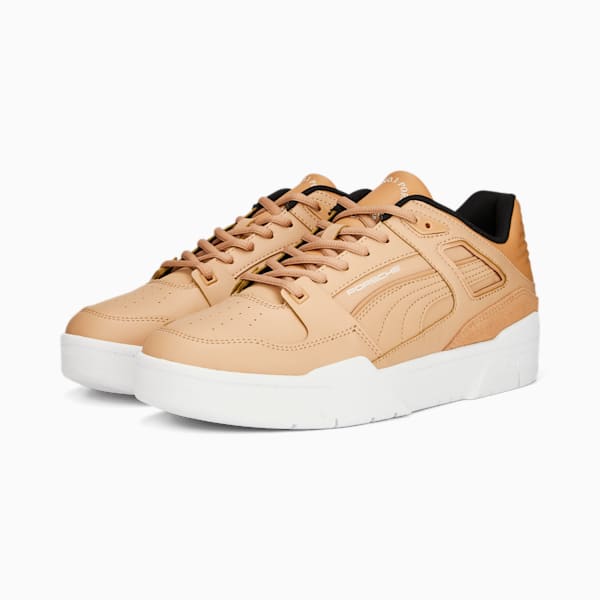 Porsche Legacy Slipstream Motorsport Shoes, Dusty Tan-PUMA White, extralarge