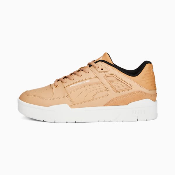 Porsche Legacy Slipstream Motorsport Shoes, Dusty Tan-PUMA White, extralarge