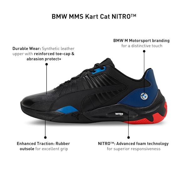 BMW M Motorsport Kart Cat NITRO™ Sneakers, PUMA Black-Pro Blue-Pop Red, extralarge-IND