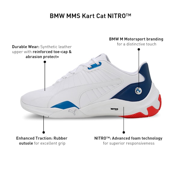 BMW M Motorsport Kart Cat NITRO™ Sneakers, PUMA White-Pro Blue-Pop Red, extralarge-IND