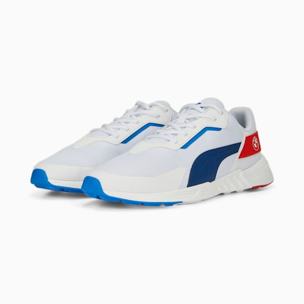 BMW M Motorsport Tiburion Logo Unisex Sneakers, PUMA White-Pro Blue-Pop Red, extralarge-IND