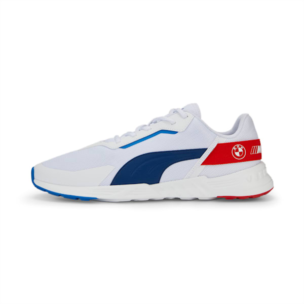 BMW M Motorsport Tiburion Logo Unisex Sneakers, PUMA White-Pro Blue-Pop Red, extralarge-IND