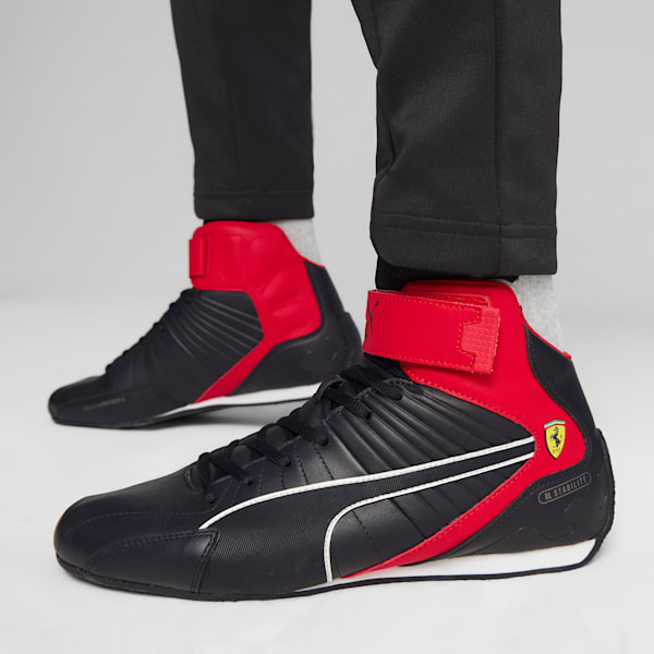 Scuderia Ferrari Kart Cat RL Mid Unisex Sneakers, PUMA Black-Rosso Corsa, extralarge-IND