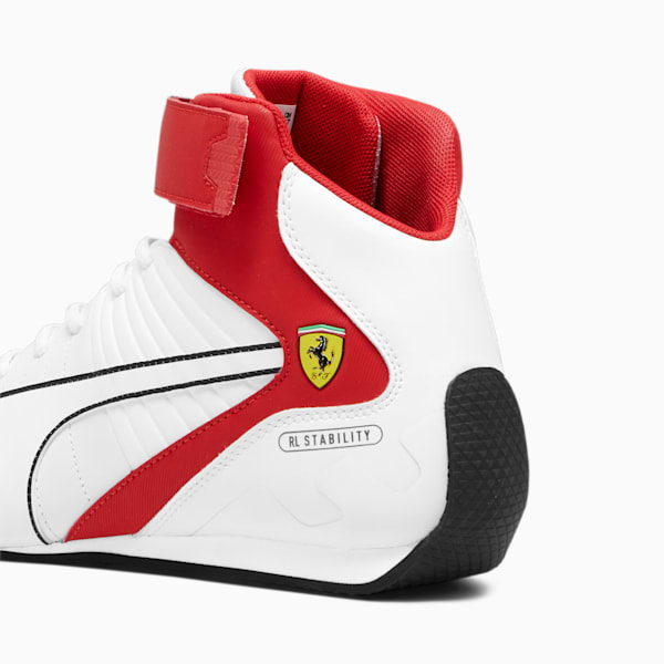 Scuderia Ferrari Kart Cat RL Mid Motorsport Sneakers, PUMA White-Rosso Corsa, extralarge