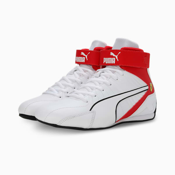 Scuderia Ferrari Kart Cat RL Mid Unisex Sneakers, PUMA White-Rosso Corsa, extralarge-IND