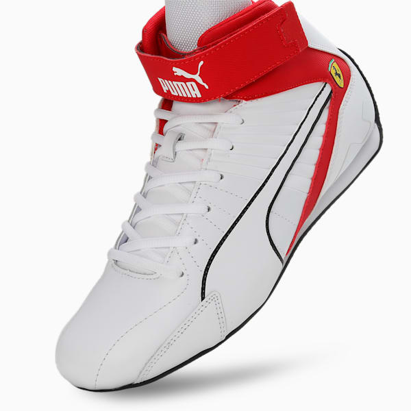 Scuderia Ferrari Kart Cat RL Mid Unisex Sneakers, PUMA White-Rosso Corsa, extralarge-IND