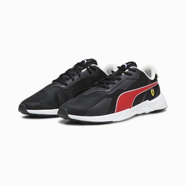 Tenis casuales Scuderia Ferrari Tiburion Motorsport para hombre, PUMA Black-Rosso Corsa, extralarge