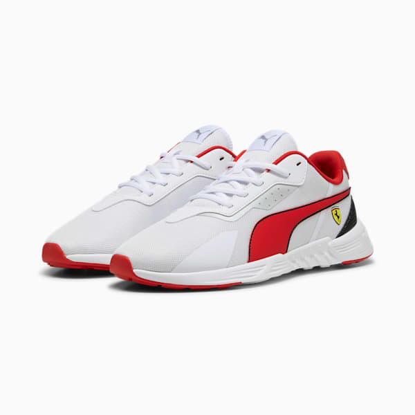 Tenis casuales Scuderia Ferrari Tiburion Motorsport para hombre, PUMA White-Rosso Corsa-PUMA Black, extralarge