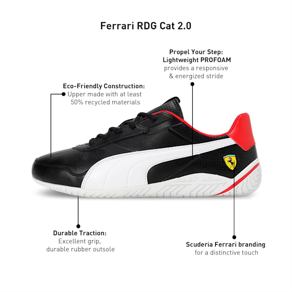 Scuderia Ferrari RDG Cat 2.0 Unisex Sneakers, PUMA Black-PUMA White, extralarge-IND