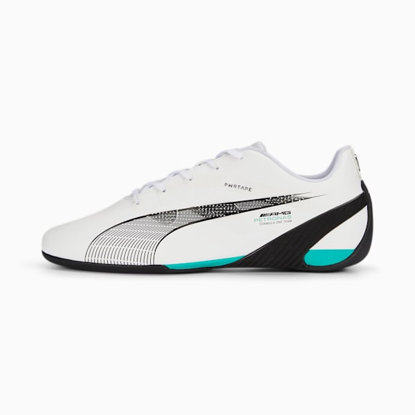 Mercedes AMG Petronas Carbon Cat Sneakers, PUMA White-Spectra Green-PUMA Black, extralarge-IND