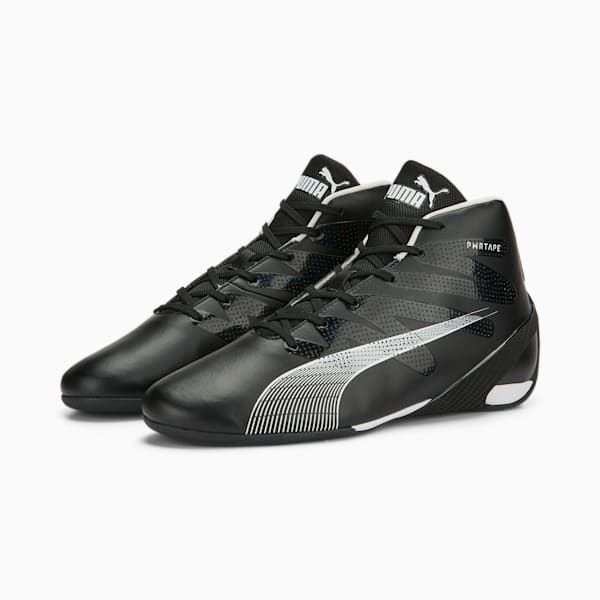 Scuderia Ferrari Carbon Cat Mid Unisex Driving Shoes, PUMA Black-PUMA White, extralarge-IND