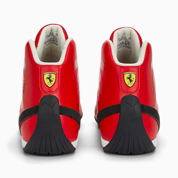 Scuderia Ferrari Carbon Cat Mid Unisex Driving Shoes, Rosso Corsa-PUMA White-PUMA Black, extralarge-IND